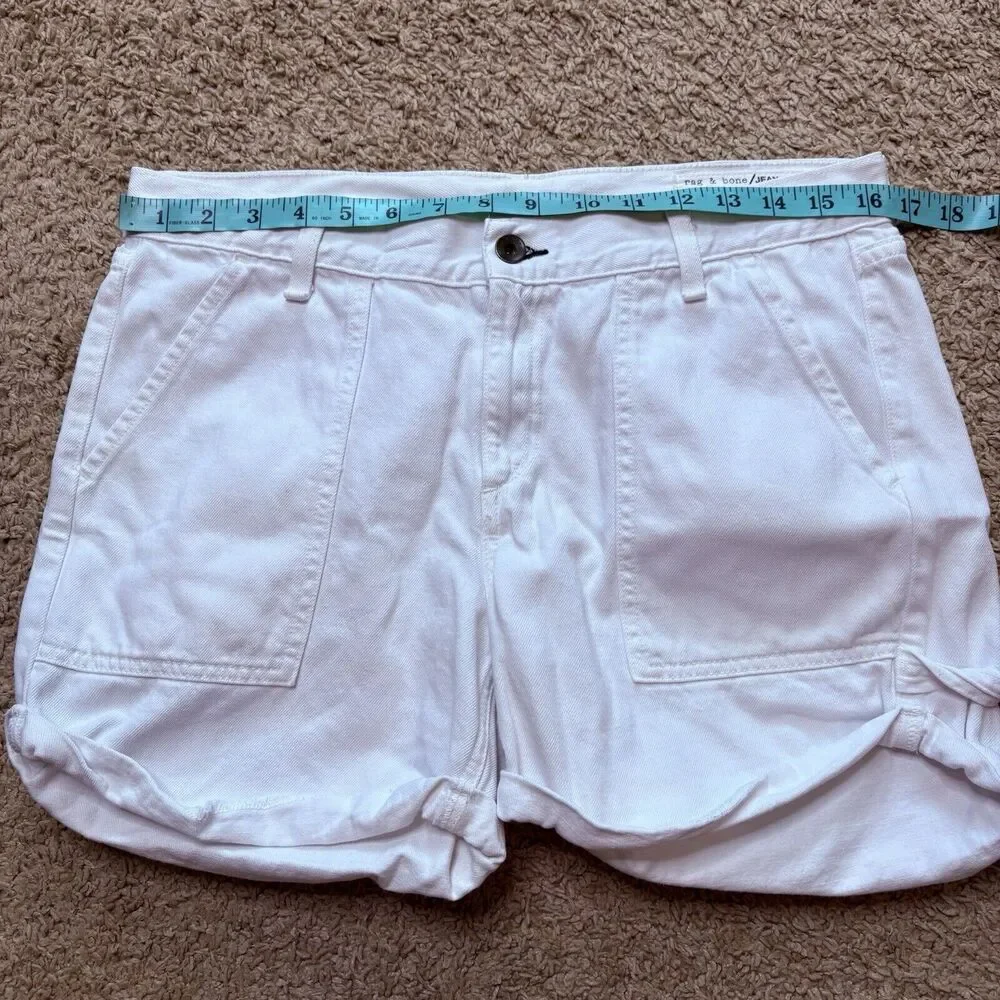 Rag‎ & Bone Denim Carpenter Shorts Aged Bright White Womens Size 29 Shorties